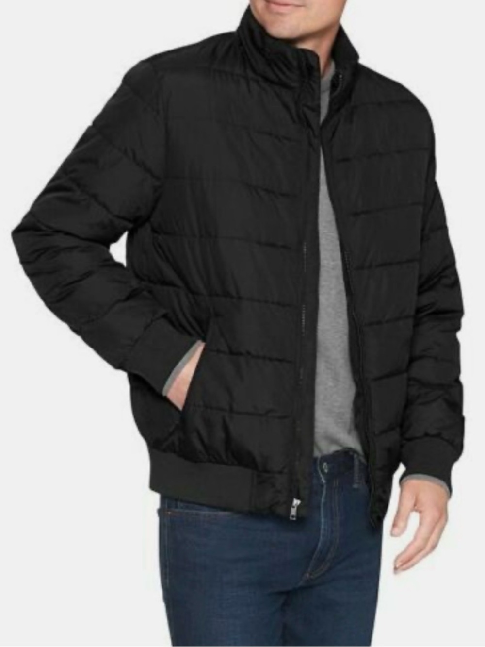 GAP Men's XL Warmest Fleece Lined Puffer Jacket Black